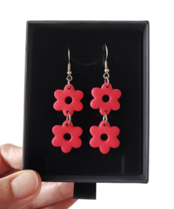 Pendientes Flores - Coral