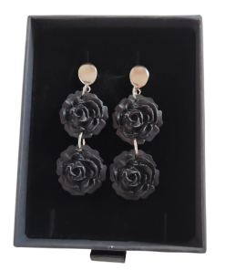 Pendientes Rosa Negra - 2 Rosas